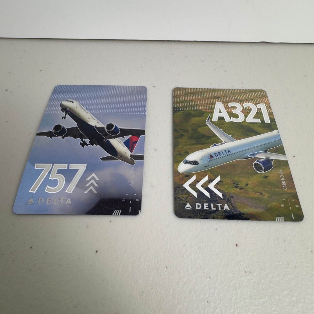 Delta Air Lines Trading Cards 2024 2025 Boeing 757 Airbus A321neo Pilot Card Lot